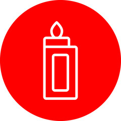 Lighter Vector Line White Circle Red