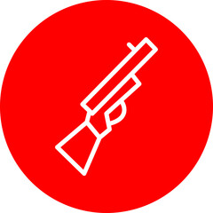 Shotgun Vector Line White Circle Red