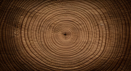 Naklejka premium Detailed Tree Rings Showcasing Texture And Growth Patterns, Rustic Backdrop
