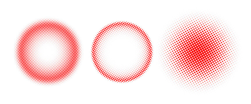 red circular halftone dot pattern. vector eps 	