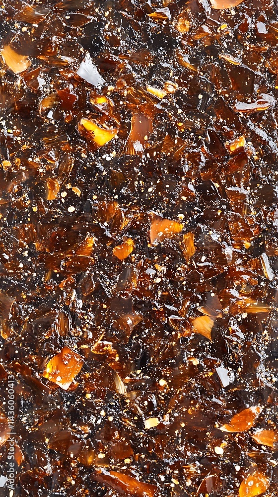 Poster abstract amber mosaic texture with shards and glistening flecks pattern