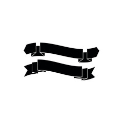 Collection of Black Banner and Ribbon Silhouettes for Design Projects