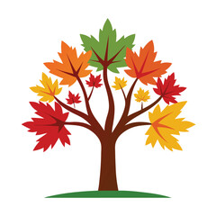 Maple trees set icon on white background