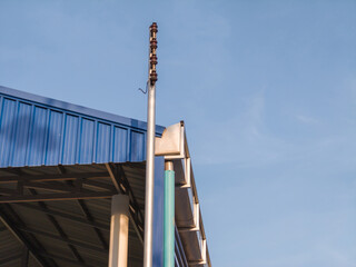 Industrial background, Architecture, Construction, gutter roof pattern. Copy space, Top and Isolated