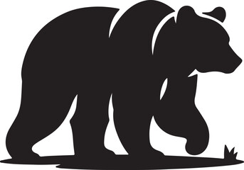 Fototapeta premium Bear cute black silhouette vector