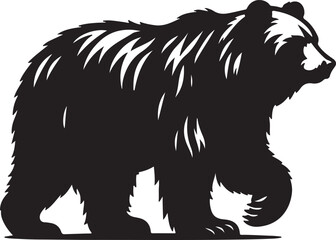 Fototapeta premium Bear cute black silhouette vector