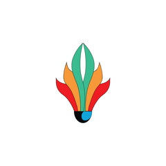 vector illustration of a colorful badminton logo or elemen