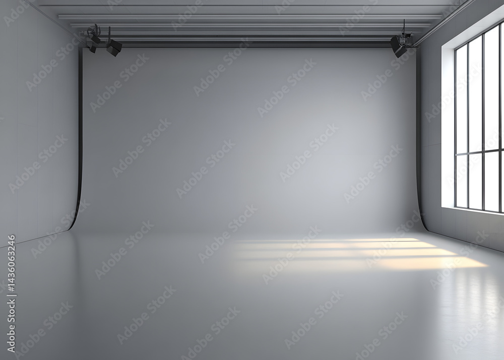 Poster gray studio background is often used for 3d renderings in limbo empty backgrounds.