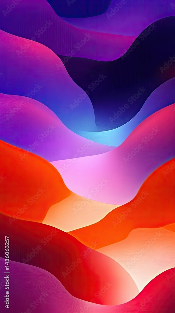 Aufkleber colorful abstract waves create a striking visual effect of flowing shapes and gradients in a modern 