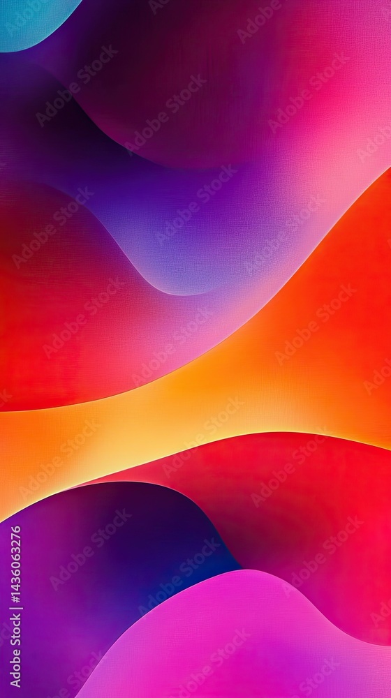 Aufkleber colorful abstract waves in vibrant hues creating a dynamic visual experience