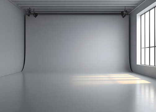 Gray studio background is often used for 3D renderings in limbo empty backgrounds.