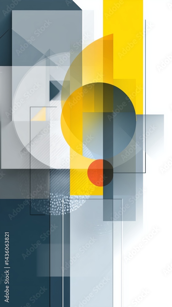 Poster abstract geometric design with bold colors and shapes. frame overlay concept.