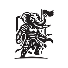 Royal Armored Elephant Crest Logo