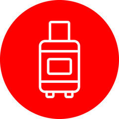 Luggage Vector Line White Circle Red
