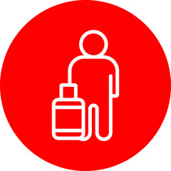 Passenger Vector Line White Circle Red