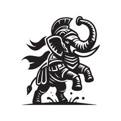 Royal Armored Elephant Crest Logo