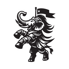 Royal Armored Elephant Crest Logo