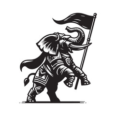 Royal Armored Elephant Crest Logo