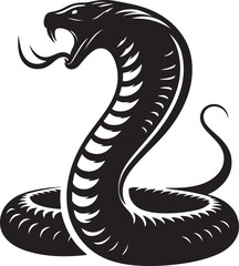 Cobra cute silhouette black vector