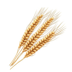 three golden wheat stalks. showcasing their long. slender shape and fine details this representation highlights the natural beauty of wheat. often associated with agriculture and food production it se