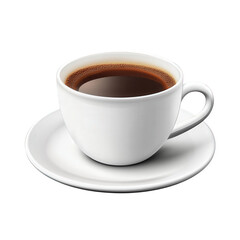 Fototapeta premium simple. elegant white coffee cup filled with dark coffee. resting on a matching saucer the clean and minimalistic design highlights the beverage. emphasizing its warmth and inviting nature. making it