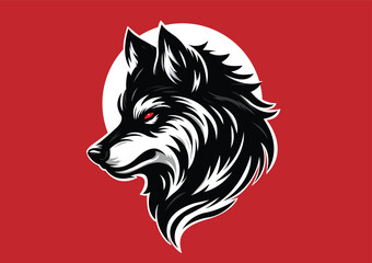 Dire Wolf Side Head Silhouette Vector