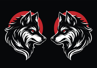 Dire Wolf Side Head Silhouette Vector