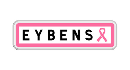 Panneau de sortie d'Eybens, Hautes-Alpes, Provence-Alpes-Côte d'Azur avec Ruban Octobre Rose