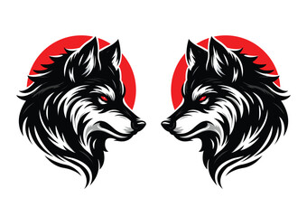 Dire Wolf Side Head Silhouette Vector