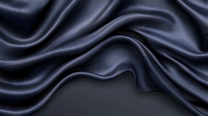 Obraz premium Dark, subtly textured fabric drapes in elegant, flowing waves against a matching background