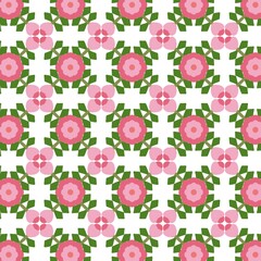 seamless pattern with pink flowers