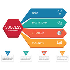 Successful business concept infographic template. Can be used for workflow layout, diagram web design, infographics. Vector Illustration.