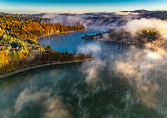 View of Lake Solina in Bieszczady Mountains, Poland © monticellllo