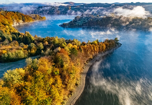 View of Lake Solina in Bieszczady Mountains, Poland