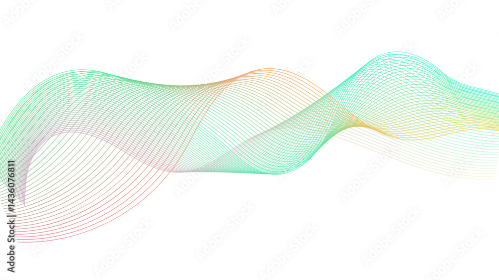 Poster Abstract background with wavy lines. Dynamic gradient colorful flowing wave design element. Abstract wavy lines gradient vector line blend element.  smooth wave blend lines for modern design projects
