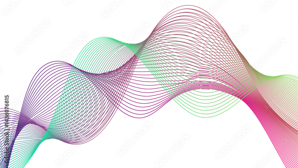 Poster Abstract background with wavy lines. Dynamic gradient colorful flowing wave design element. Abstract wavy lines gradient vector line blend element.  smooth wave blend lines for modern design projects