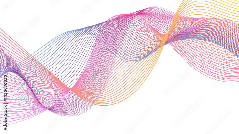 Poster Abstract background with wavy lines. Dynamic gradient colorful flowing wave design element. Abstract wavy lines gradient vector line blend element.  smooth wave blend lines for modern design projects