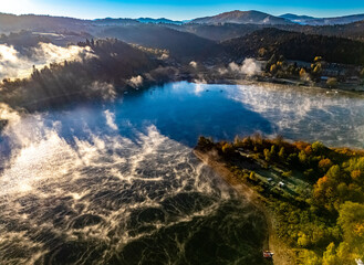 View of Lake Solina in Bieszczady Mountains, Poland