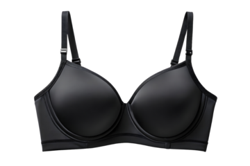 A black seamless bra isolated on a plain white background