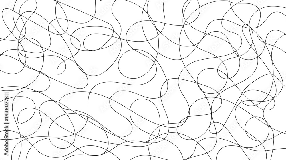 Poster elegant abstract pattern of chaotic golden line strokes on a white backdrop. a vibrant and decorativ