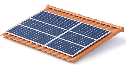 Solar panels seamlessly integrated onto a terracotta tile roof