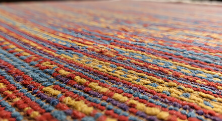 Fototapeta premium Detailed Fabric Texture With Vibrant Colors For Textile And Design Use