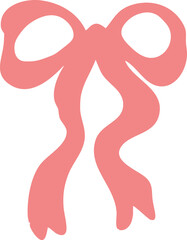 pink pastel ribbon bow vector for cute designs
