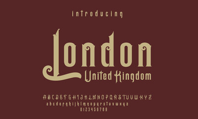 font alphabet Vintage london Victorian typeface decorative Font	
