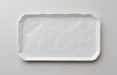 Empty white rectangular food tray