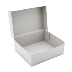 realistic donuts box packaging isolated on white background, food delivery 