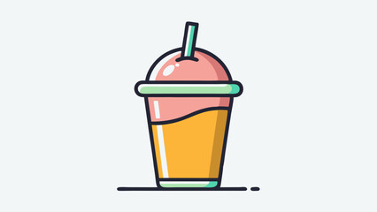 A sweet ice cream set, a cold food illustration with milk and fresh flavors, isolated on white