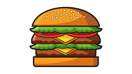 A cheeseburger sandwich with beef, cheese, and lettuce sits isolated on a white plate against a white background, a classic fast food meal