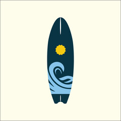 vector illustration of a surf board