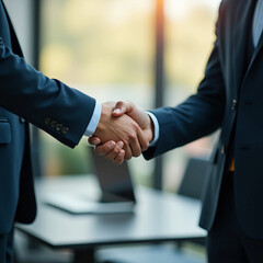 businessmen handshake after a good deal.	
